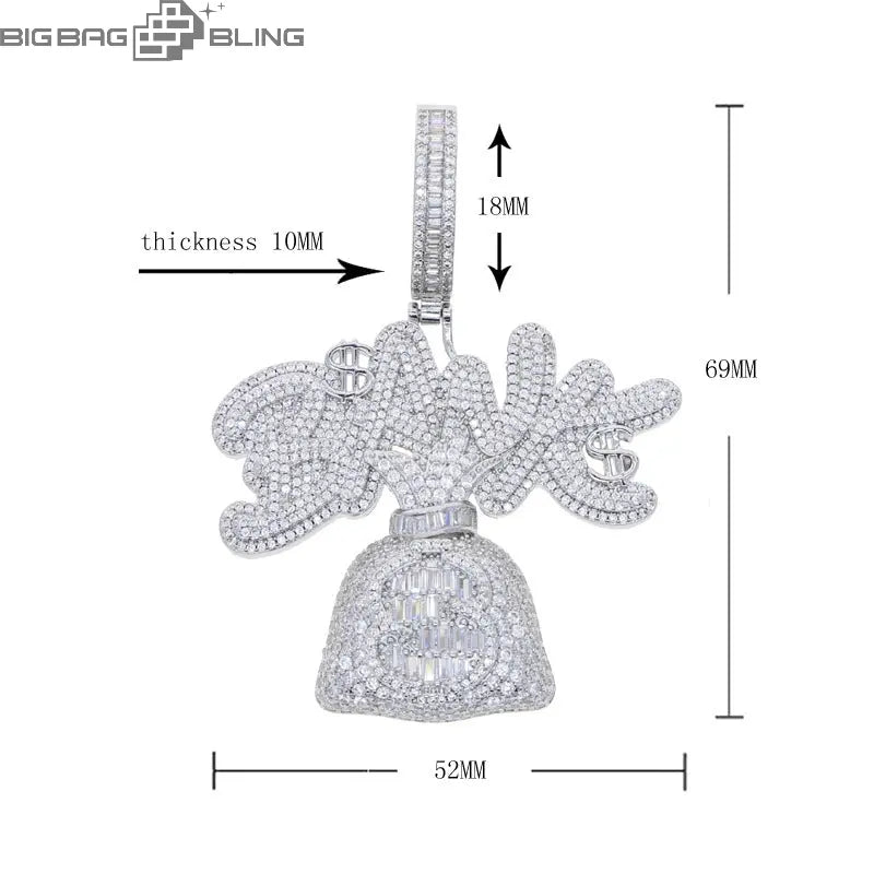 Iced Out BANK Pendant BigBagBling