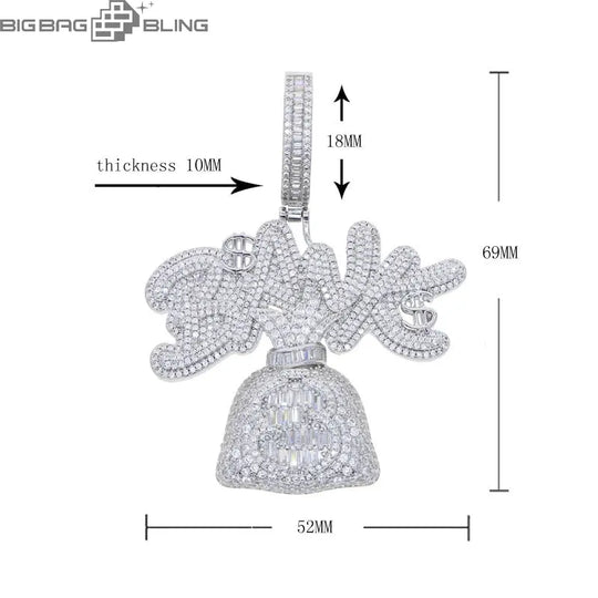 Iced Out BANK Pendant BigBagBling