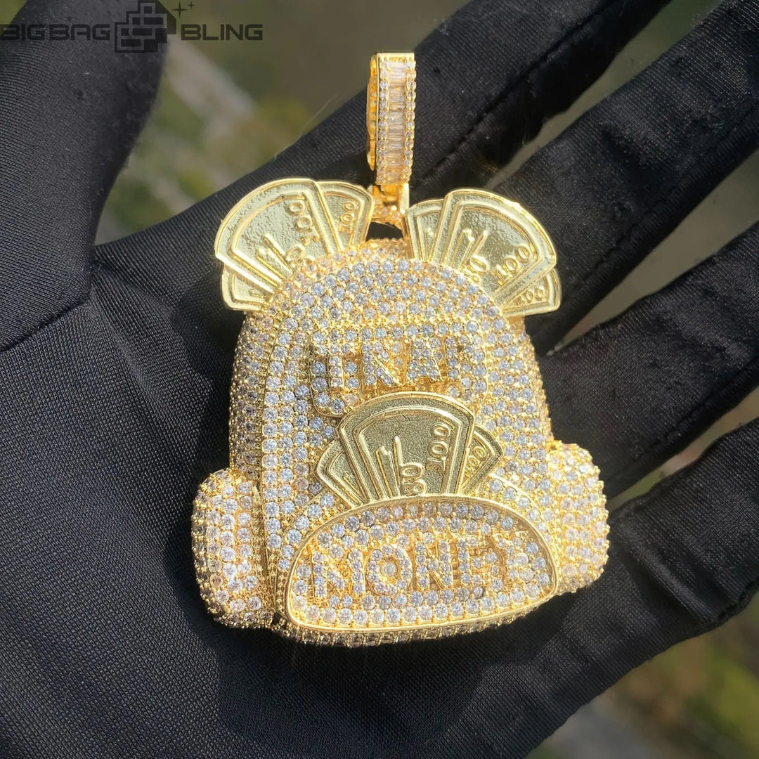 Iced Out Backpack shape Pendant BigBagBling