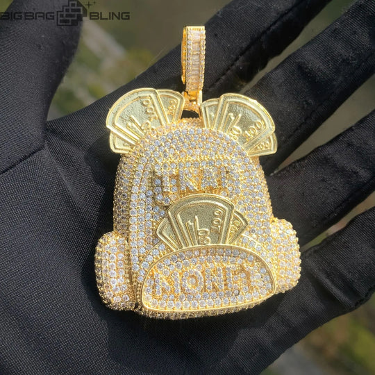 Iced Out Backpack shape Pendant BigBagBling