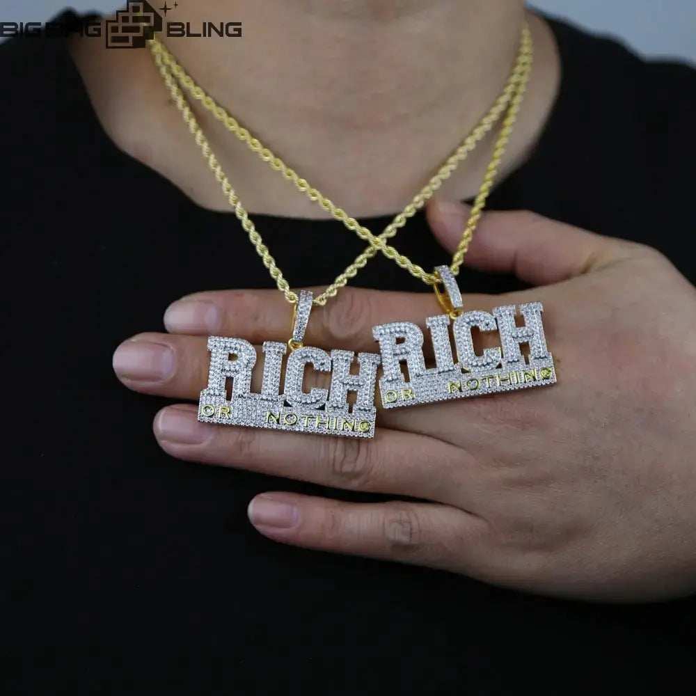 Iced Out RICH Pendant BigBagBling