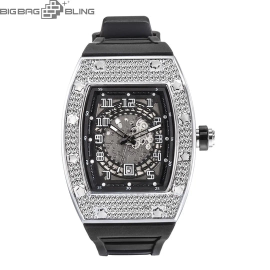 Iced Out Barrel type Watch BigBagBling