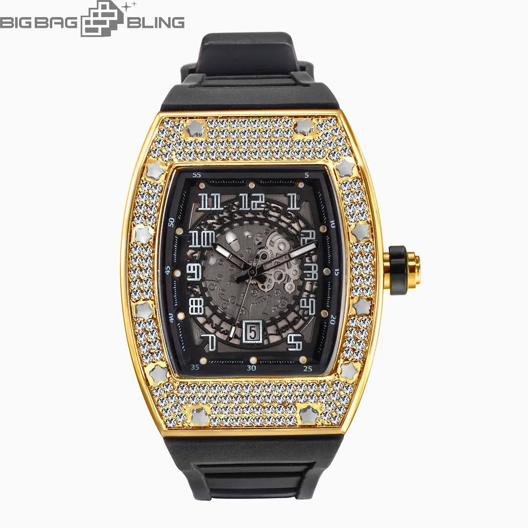 Iced Out Barrel type Watch BigBagBling