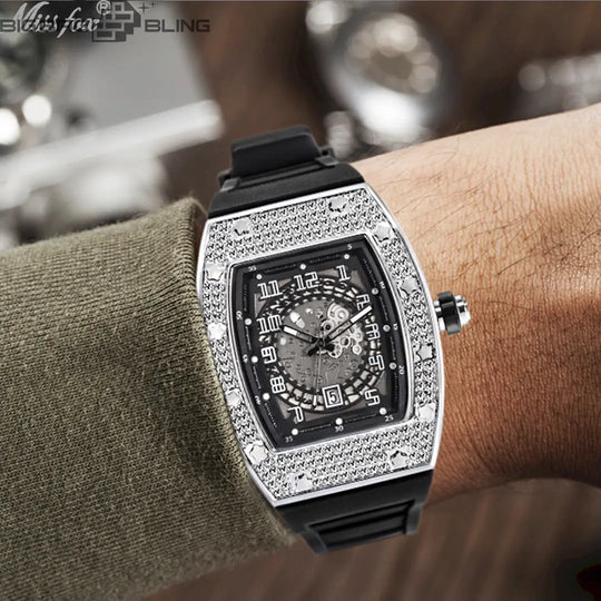Iced Out Barrel type Watch BigBagBling