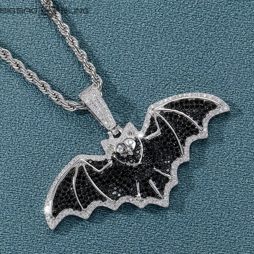Iced Out Bat Pendant BigBagBling