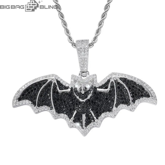 Iced Out Bat Pendant BigBagBling