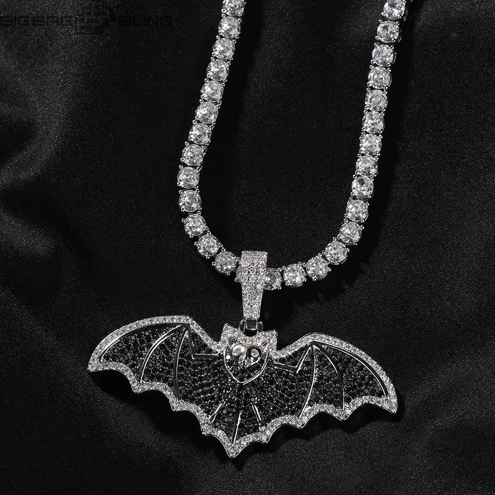 Iced Out Bat Pendant BigBagBling