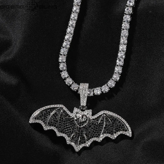 Iced Out Bat Pendant BigBagBling