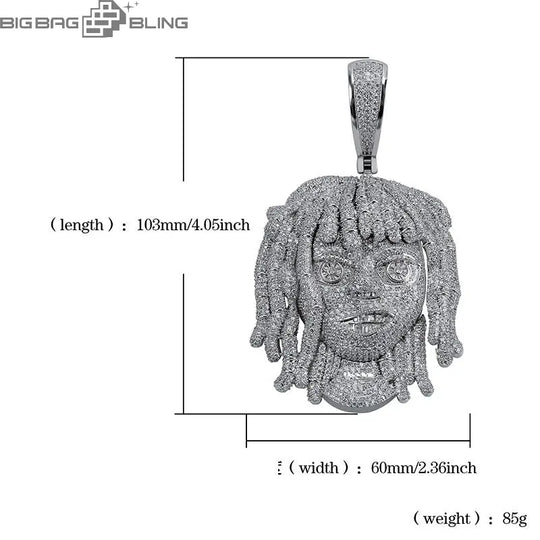 Iced Out Big Rapper Piece  Pendant BigBagBling