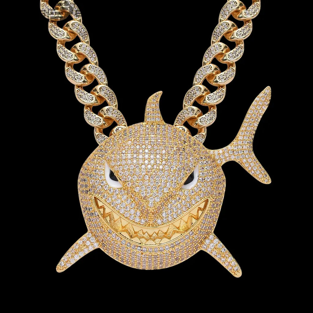 Iced Out Big Shark  Pendant BigBagBling