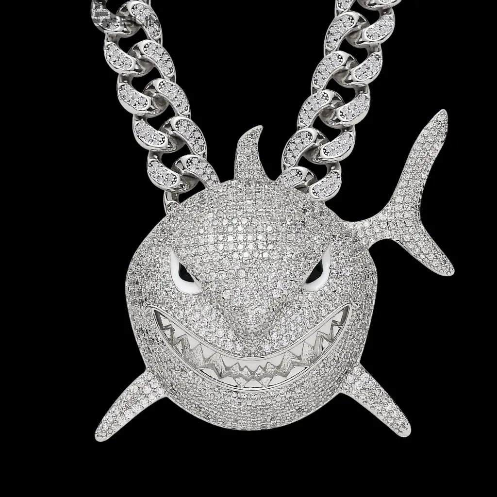 Iced Out Big Shark  Pendant BigBagBling