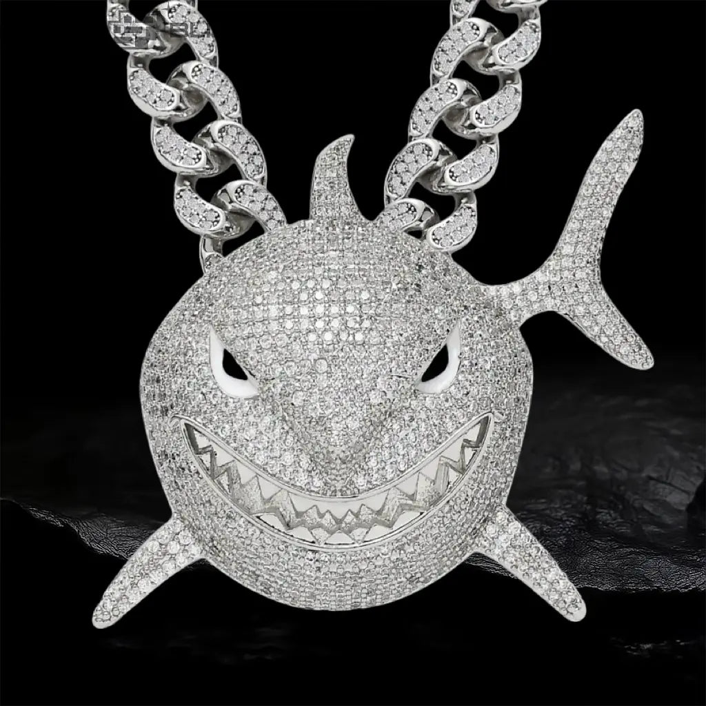 Iced Out Big Shark  Pendant BigBagBling