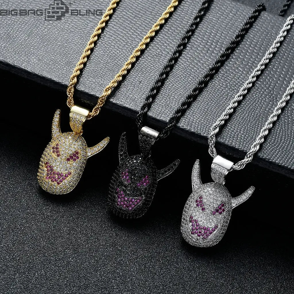 Iced Out Bling Devil Pendant BigBagBling
