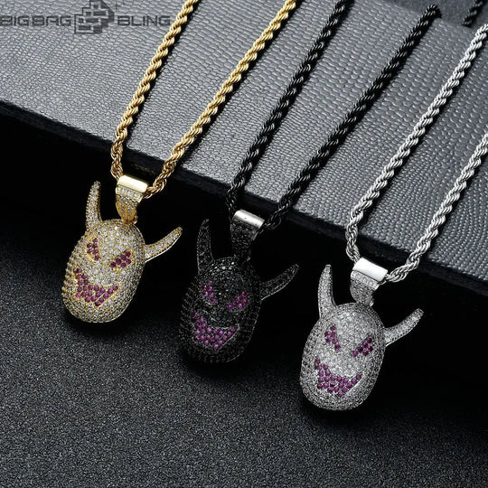 Iced Out Bling Devil Pendant BigBagBling