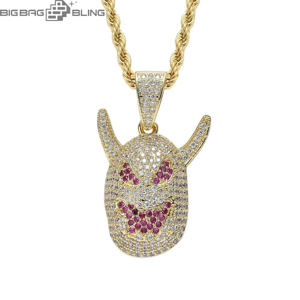 Iced Out Bling Devil Pendant BigBagBling