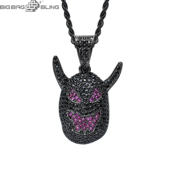Iced Out Bling Devil Pendant BigBagBling