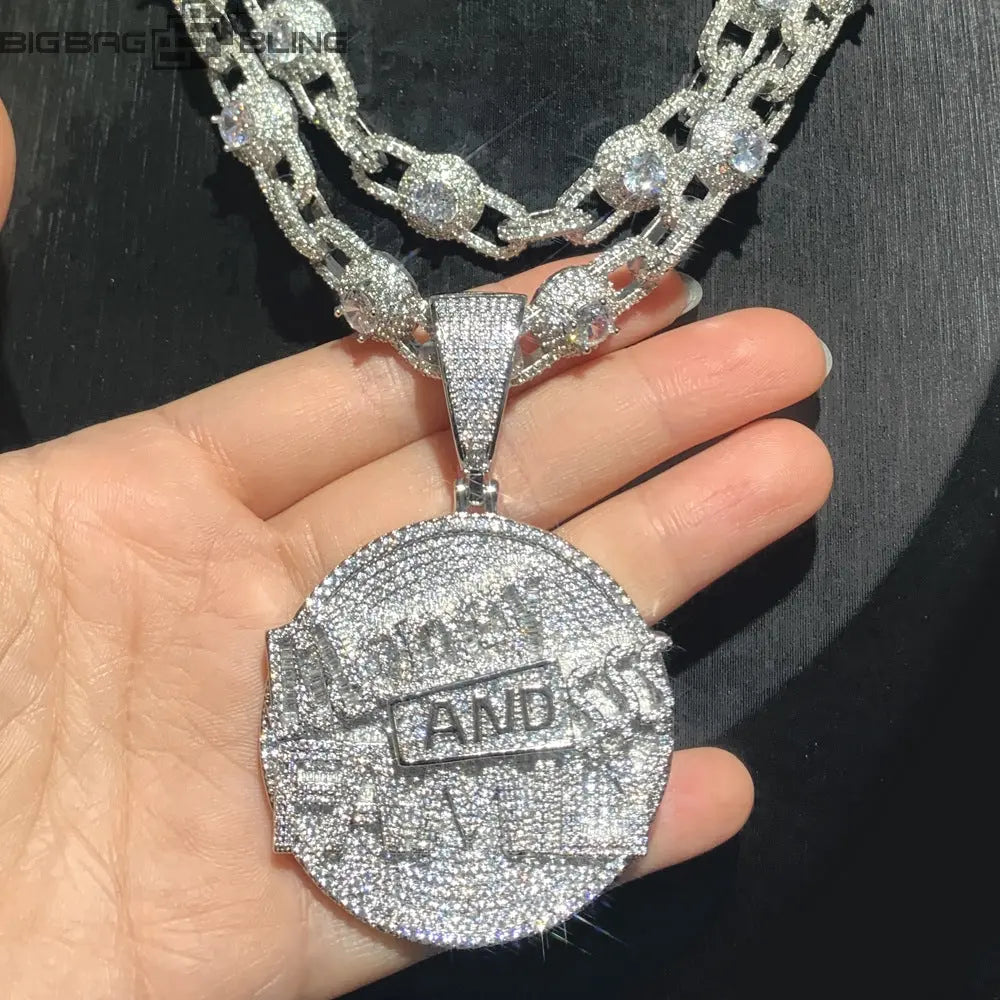 Iced Out Circular letter Pendant BigBagBling