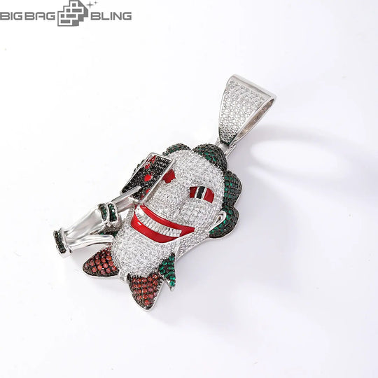 Iced Out Clown Cards Pendant BigBagBling