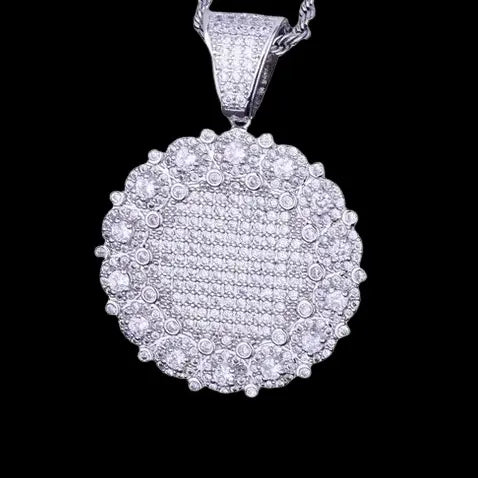 Iced Out Clustered small round cakes Pendant BigBagBling