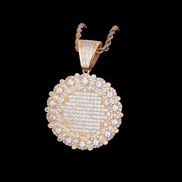 Iced Out Clustered small round cakes Pendant BigBagBling