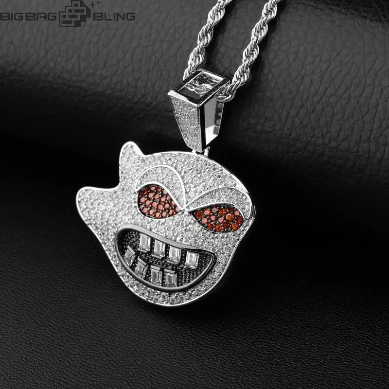Iced Out Creepy Ghost Pendant BigBagBling