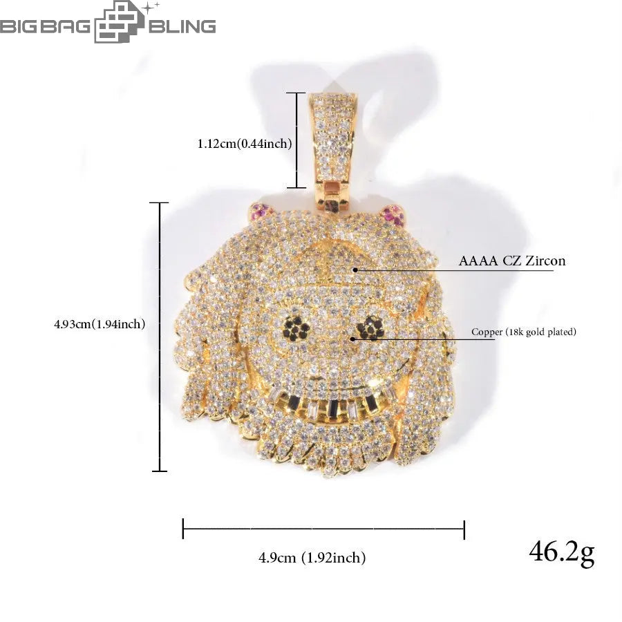 Iced Out Creepy Girl Pendant BigBagBling