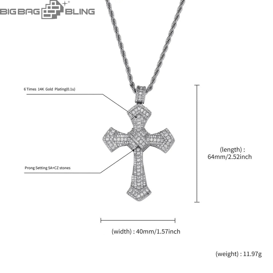Iced Out Cross Pendant BigBagBling