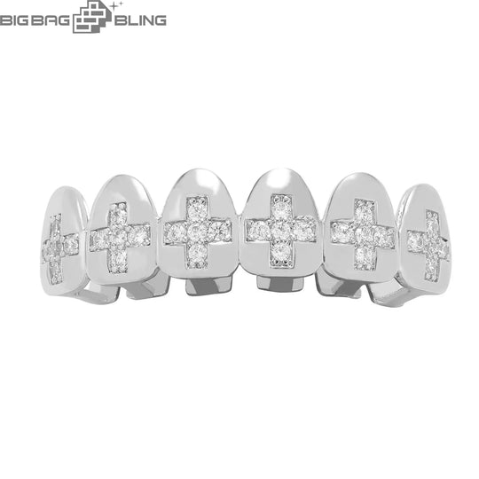 Iced Out Cross braces Grillz BigBagBling