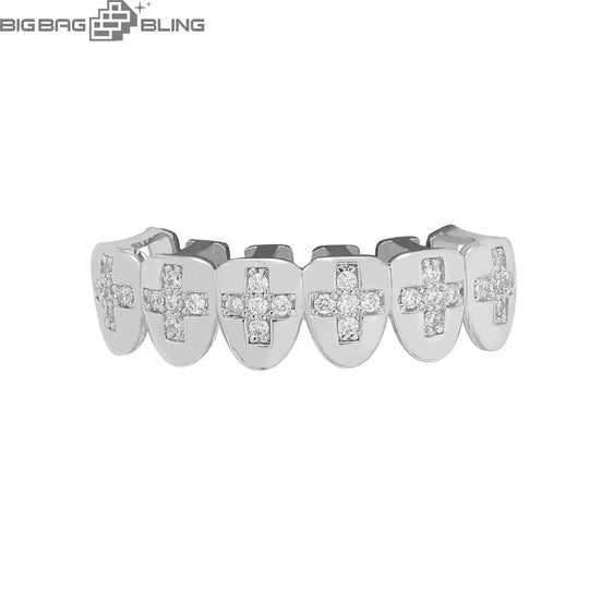 Iced Out Cross braces Grillz BigBagBling