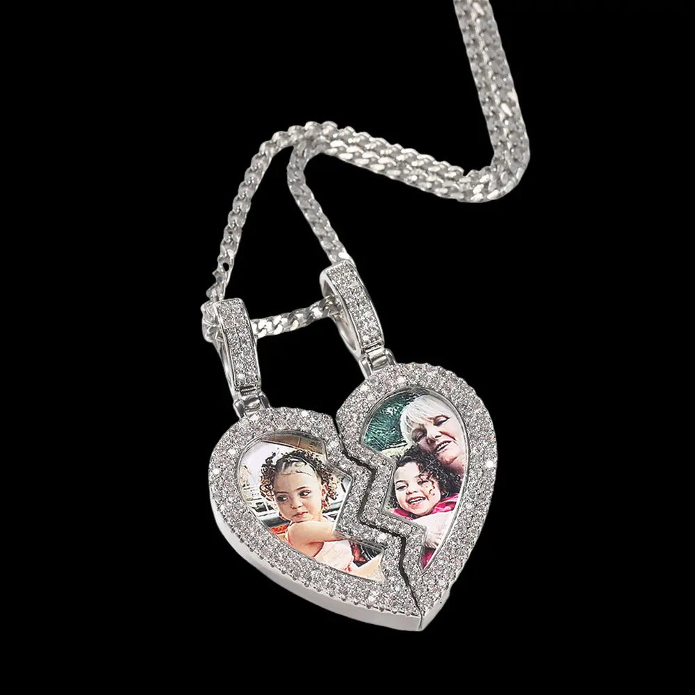 Iced Out Custom Magnetic attraction Picture Pendant BigBagBling