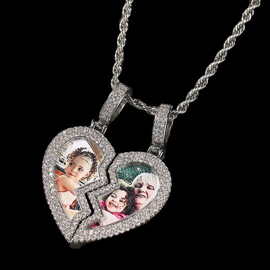 Iced Out Custom Magnetic attraction Picture Pendant BigBagBling