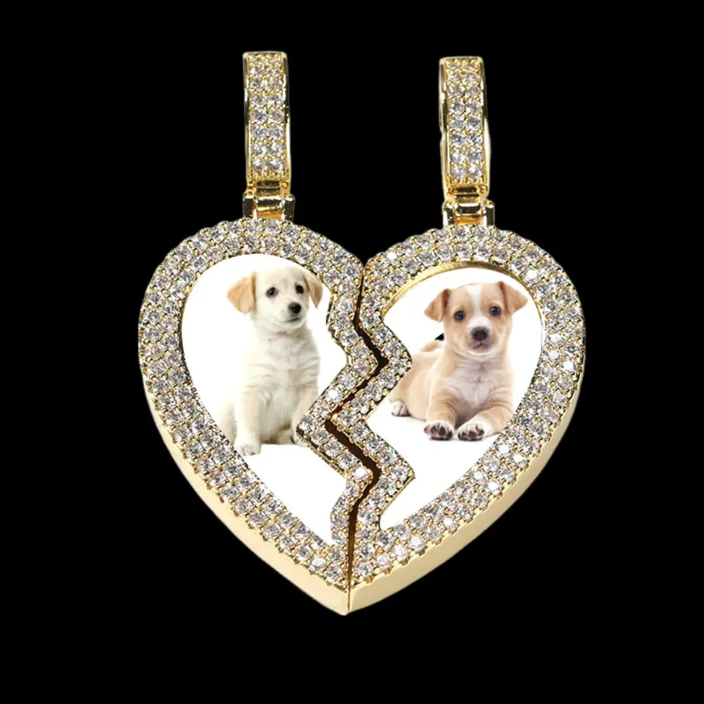 Iced Out Custom Magnetic attraction Picture Pendant BigBagBling