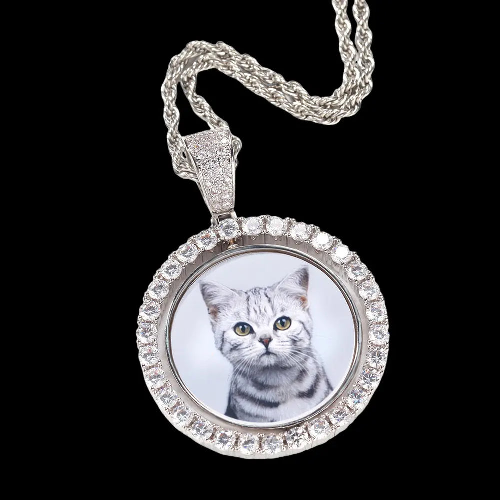 Iced Out Custom Rotatable Picture Pendant BigBagBling
