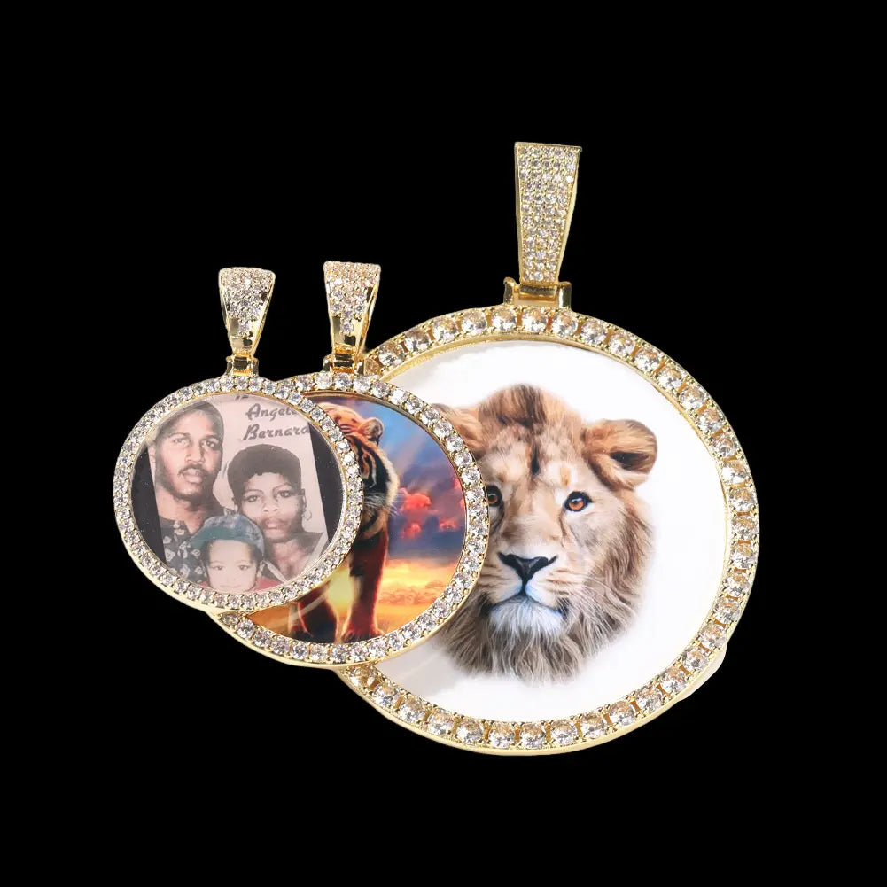 Iced Out Custom Round Picture Pendant BigBagBling