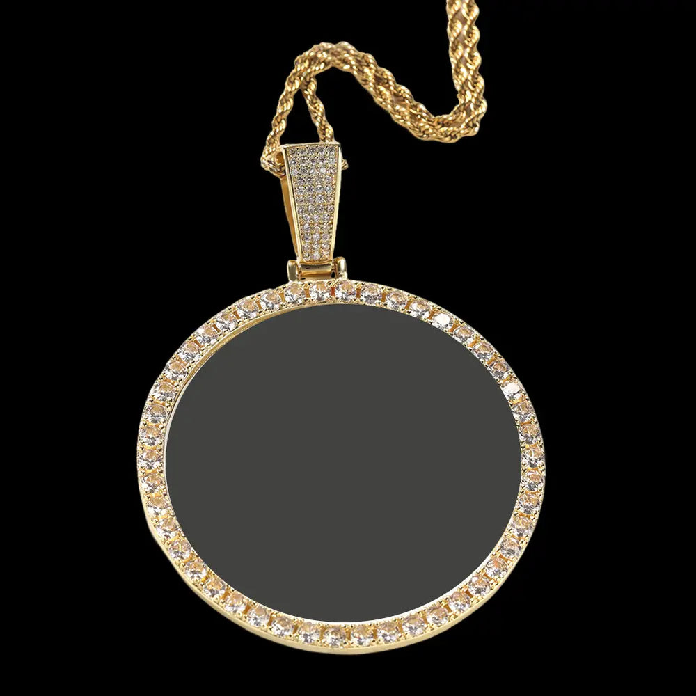 Iced Out Custom Round Picture Pendant BigBagBling