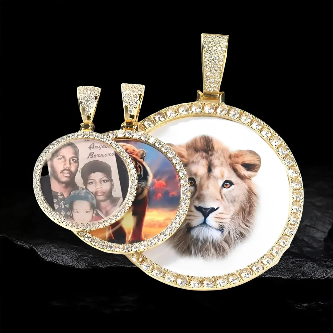 Iced Out Custom Round Picture Pendant BigBagBling