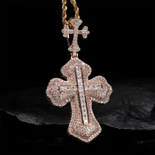 Iced Out  Diamond Cross Pendant BigBagBling