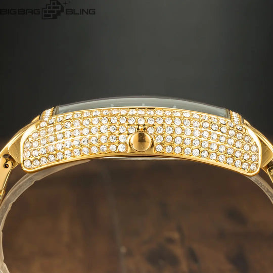 Iced Out Digital wine barrel type Watch BigBagBling