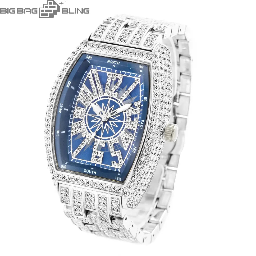 Iced Out Digital wine barrel type Watch BigBagBling