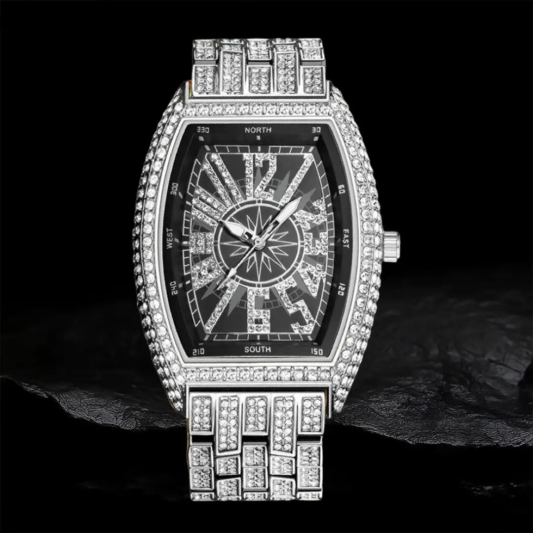 Iced Out Digital wine barrel type Watch BigBagBling