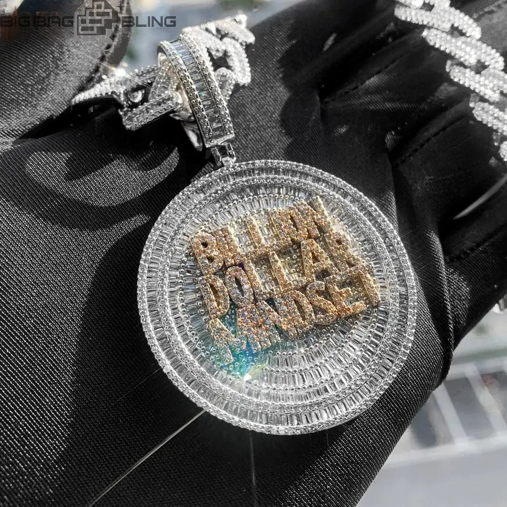 Iced Out Disc letter Pendant BigBagBling