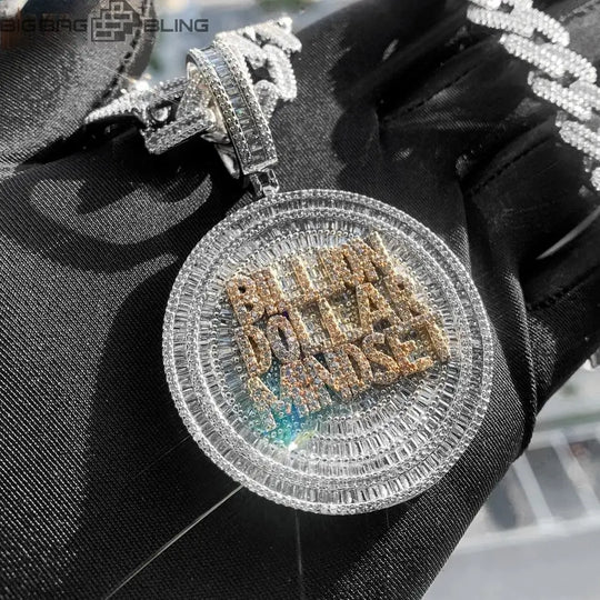 Iced Out Disc letter Pendant BigBagBling