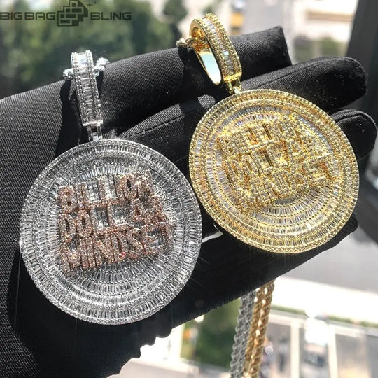 Iced Out Disc letter Pendant BigBagBling