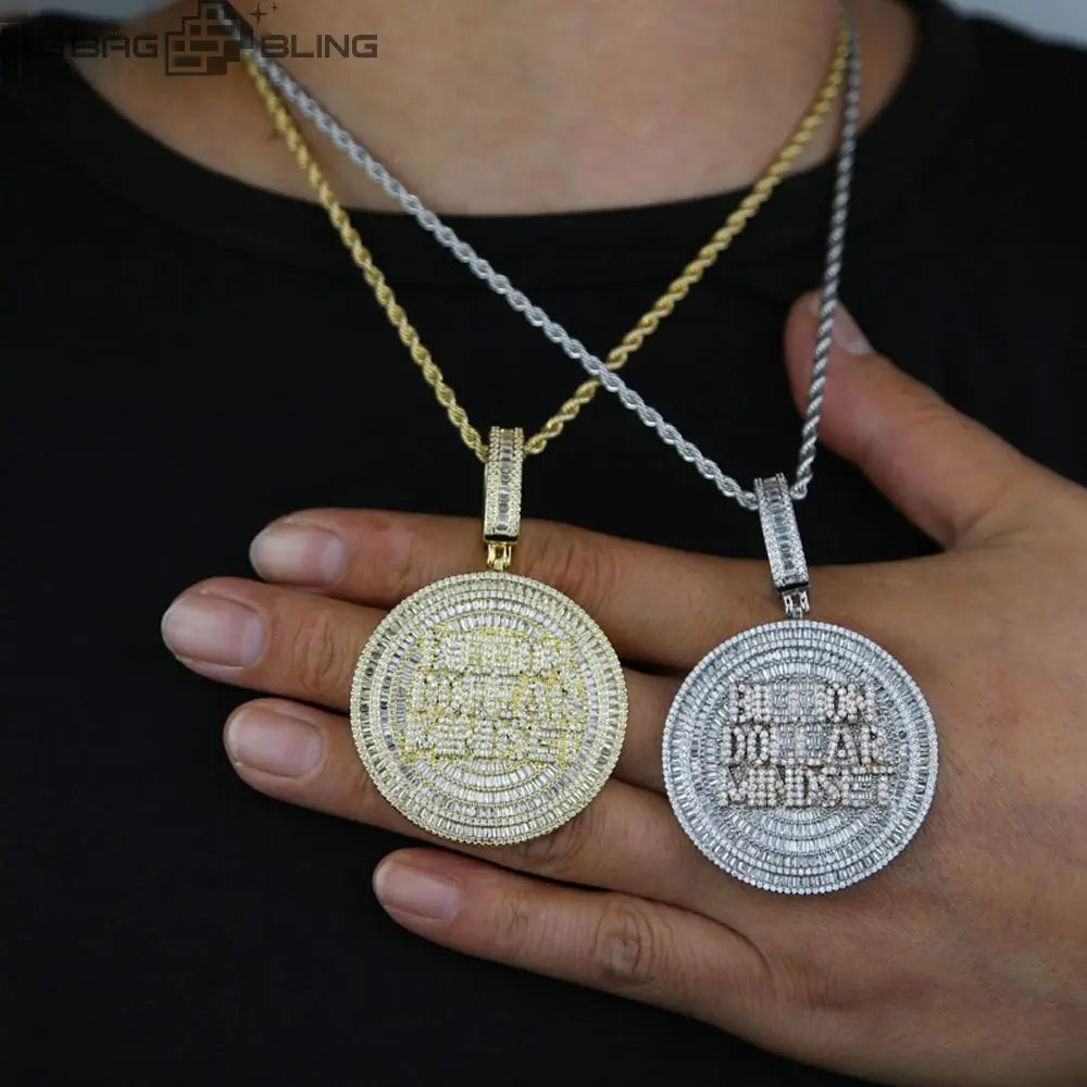 Iced Out Disc letter Pendant BigBagBling
