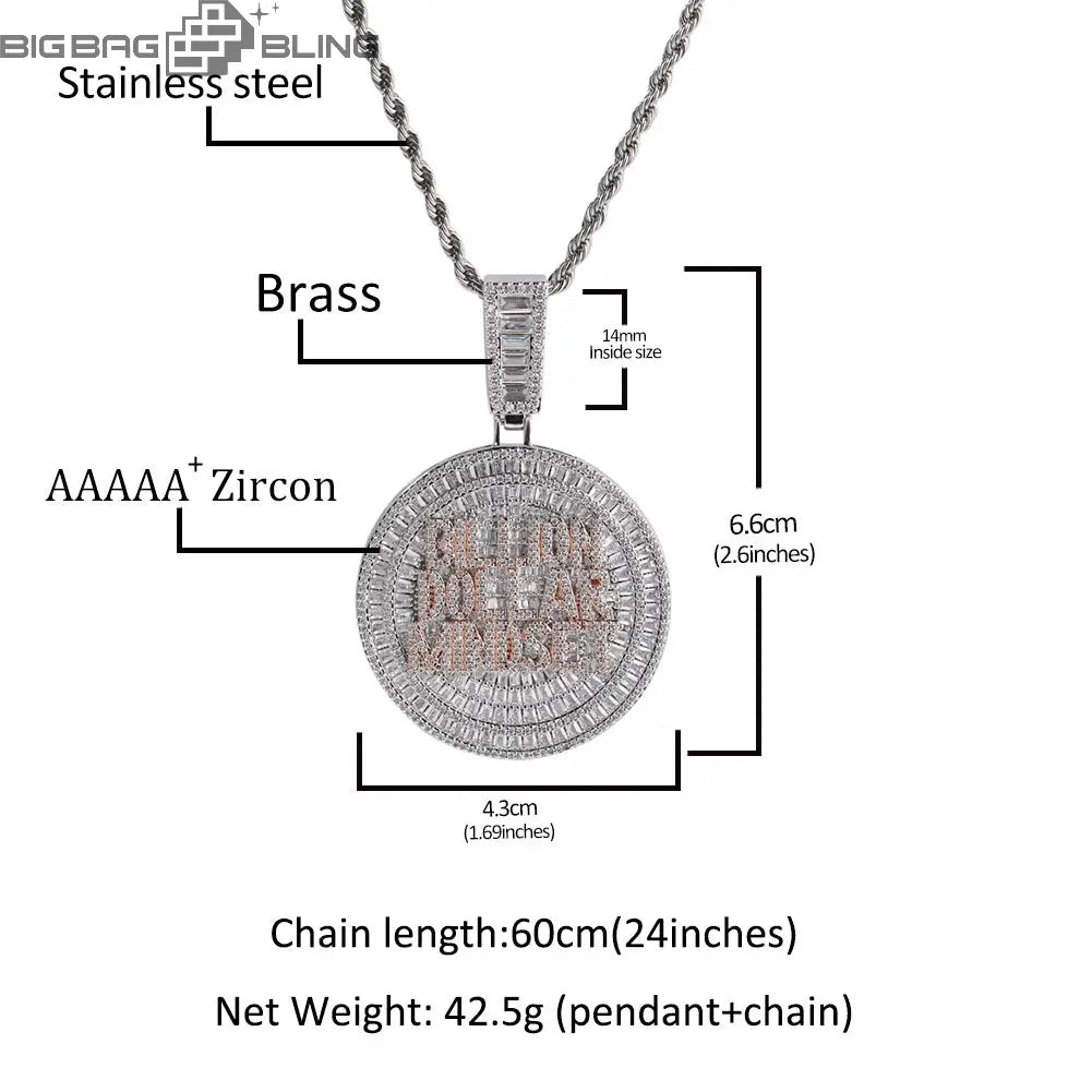 Iced Out Disc letter Pendant BigBagBling