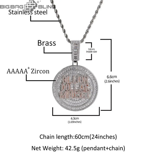 Iced Out Disc letter Pendant BigBagBling
