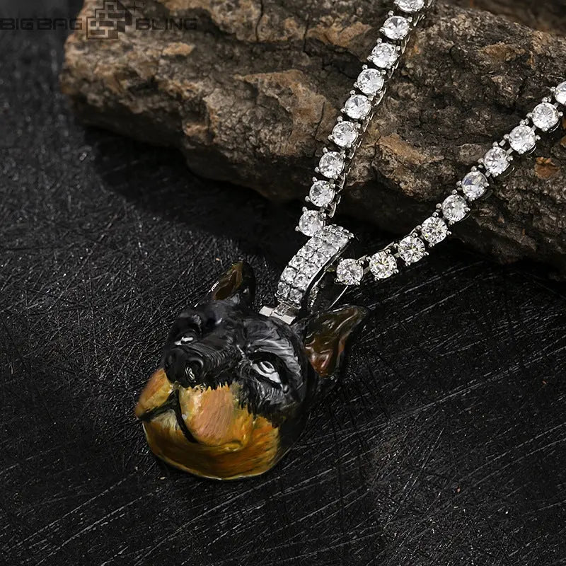 Iced Out Doberman Pendant BigBagBling