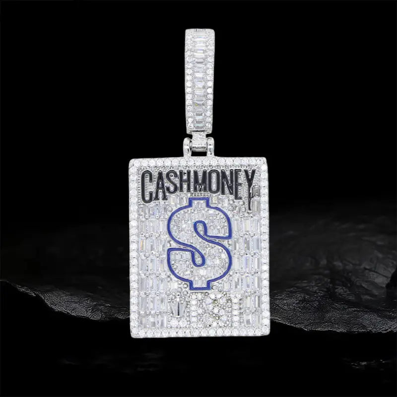Iced Out Dollar square Pendant BigBagBling