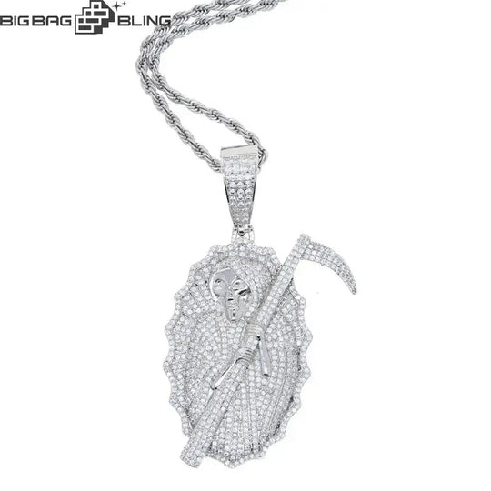 Iced Out Grim Reaper Pendant BigBagBling