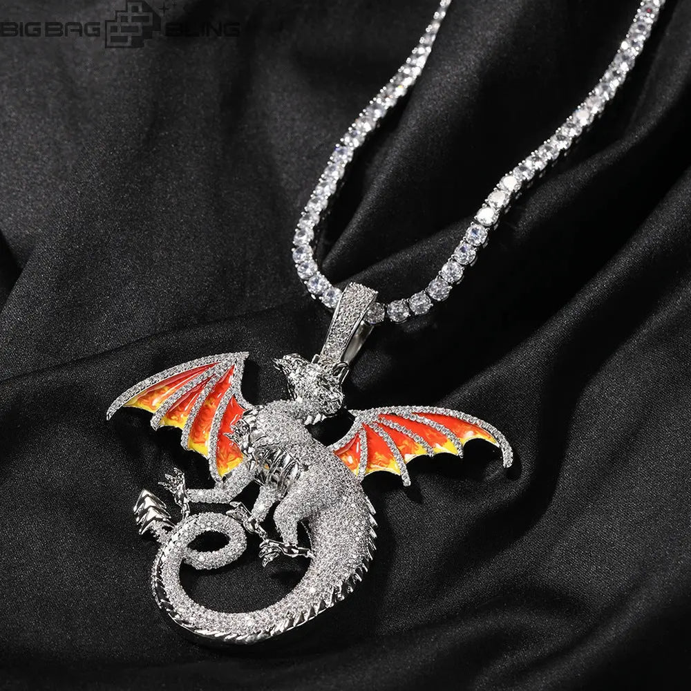 Iced Out Dragon Pendant BigBagBling